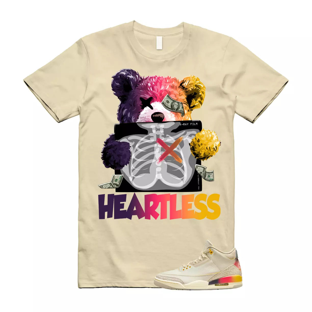 Balvin 3 Medellin Sunset Gradient Multicolor Retro SP T Shirt Match HEART T-Shirt, Sneaker Match Tee