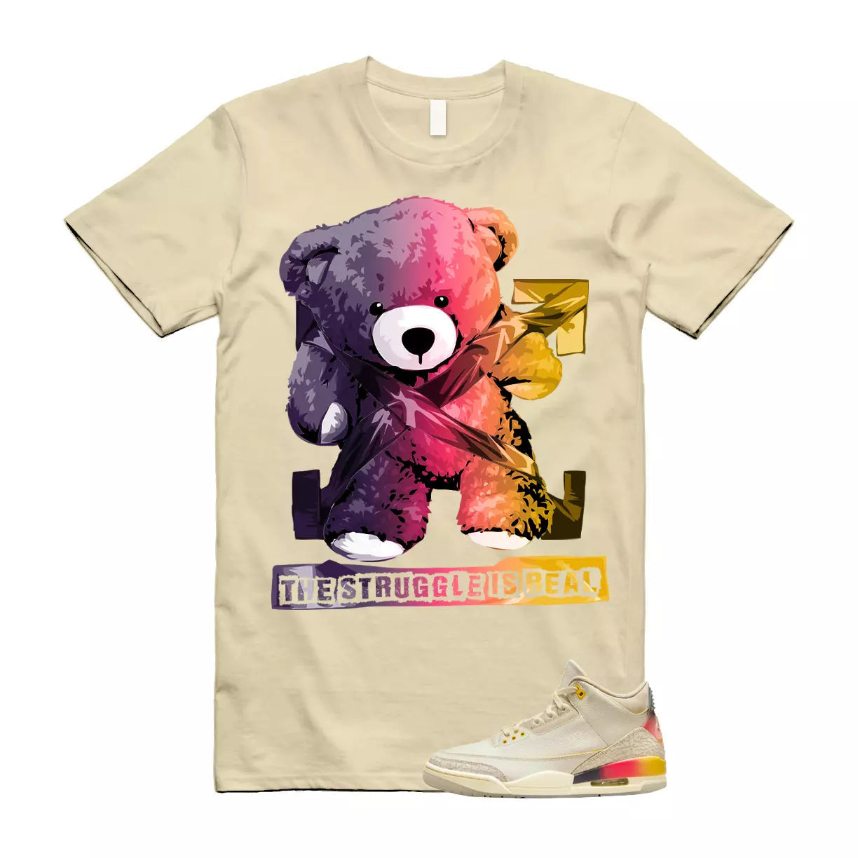 Balvin 3 Medellin Sunset Gradient Multicolor Retro SP T Shirt Match STRUG T-Shirt, Sneaker Match Tee
