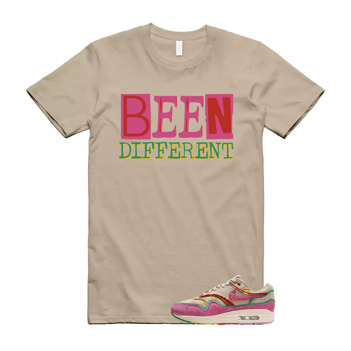 Air Max Familia 1 Hemp Pinksicle Sanddrift T Shirt Match BEEN T-Shirt, Sneaker Match Tee