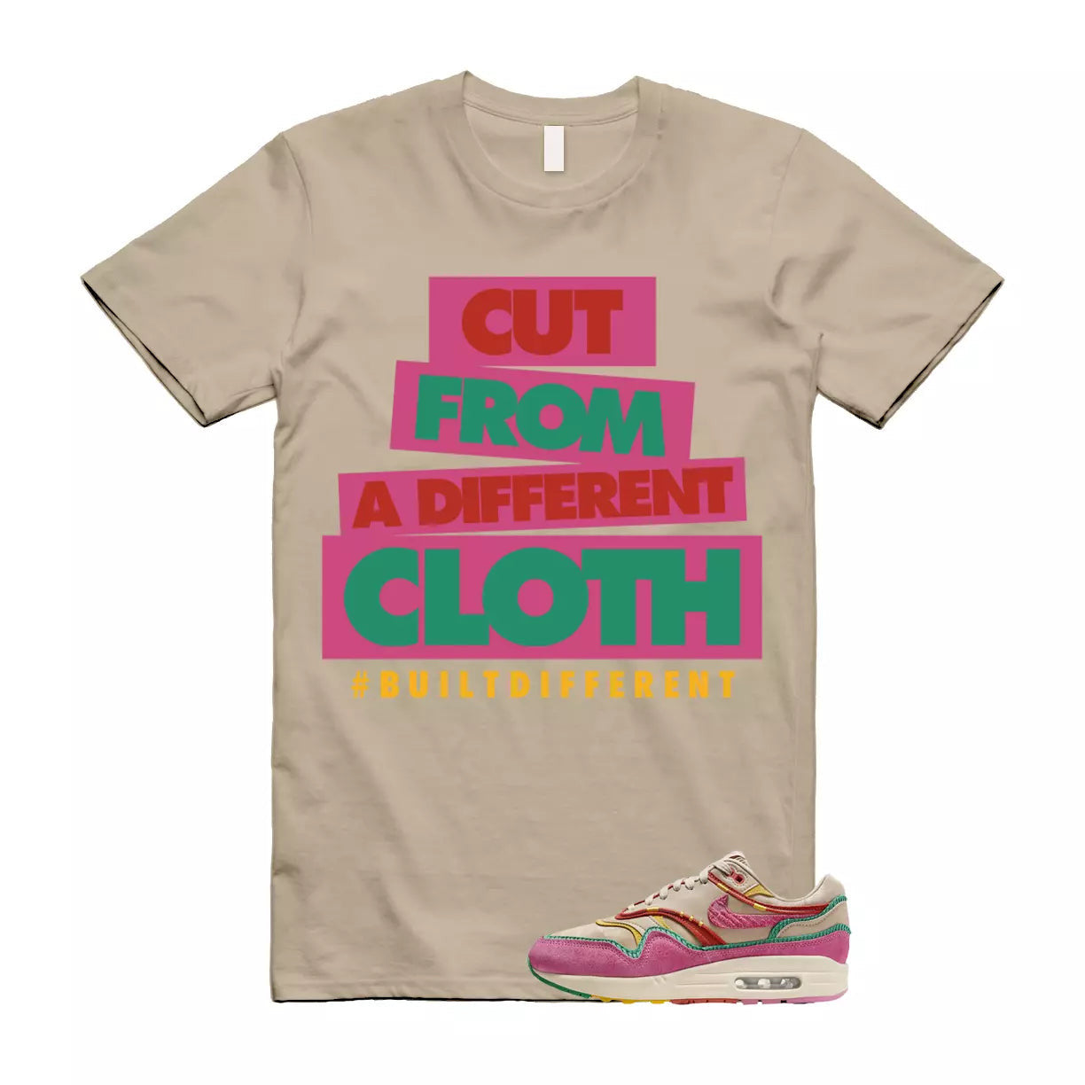Air Max Familia 1 Hemp Pinksicle Sanddrift T Shirt Match CLOTH T-Shirt, Sneaker Match Tee