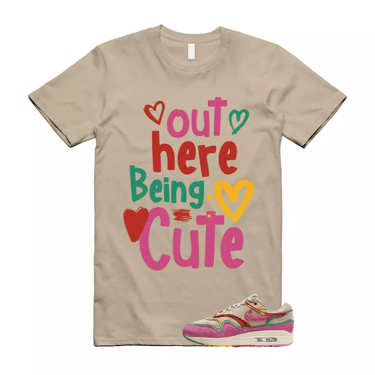 Air Max Familia 1 Hemp Pinksicle Sanddrift T Shirt Match Out Here Being Cute T-Shirt, Sneaker Match Tee