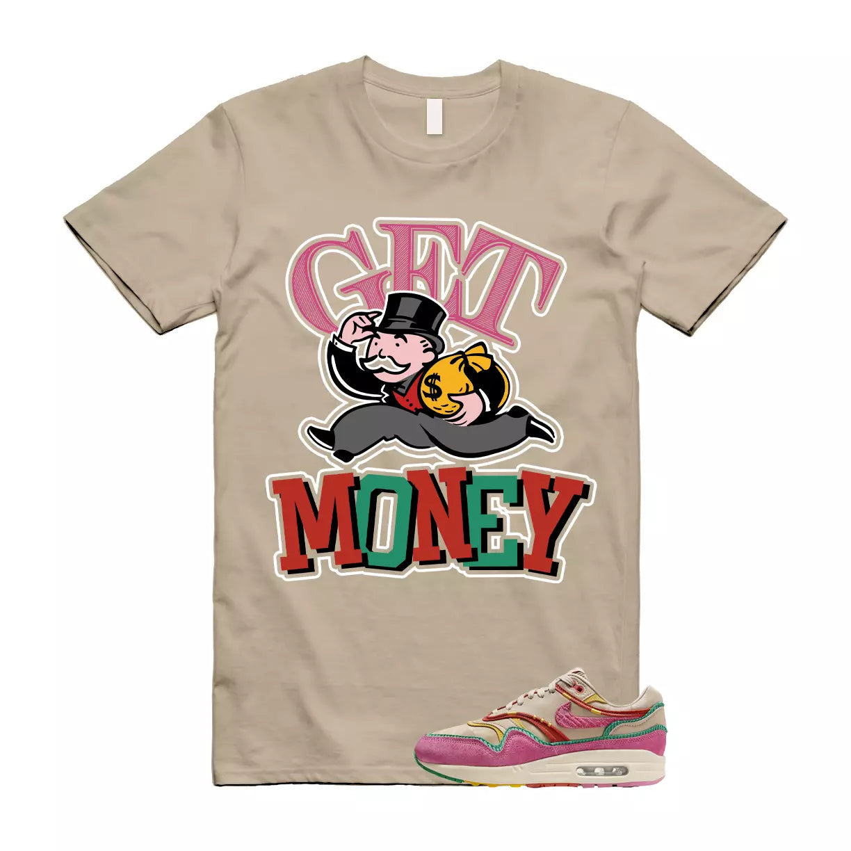 Air Max Familia 1 Hemp Pinksicle Sanddrift T Shirt Match GM T-Shirt, Sneaker Match Tee