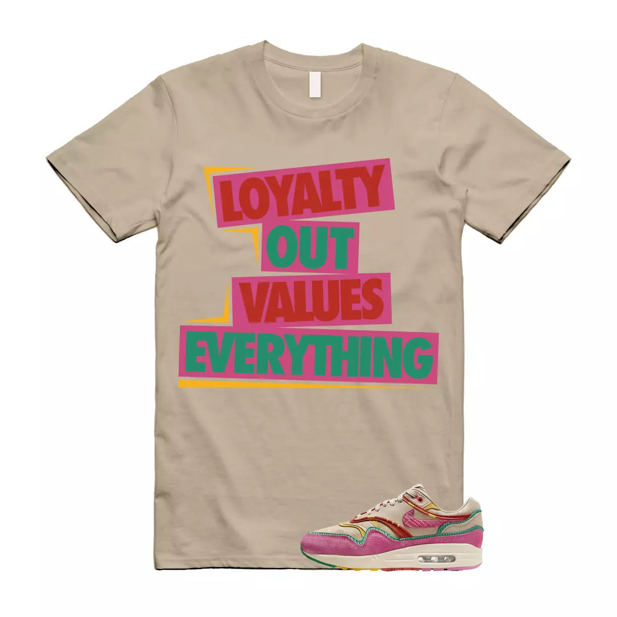 Air Max Familia 1 Hemp Pinksicle Sanddrift T Shirt Match LOVE T-Shirt, Sneaker Match Tee