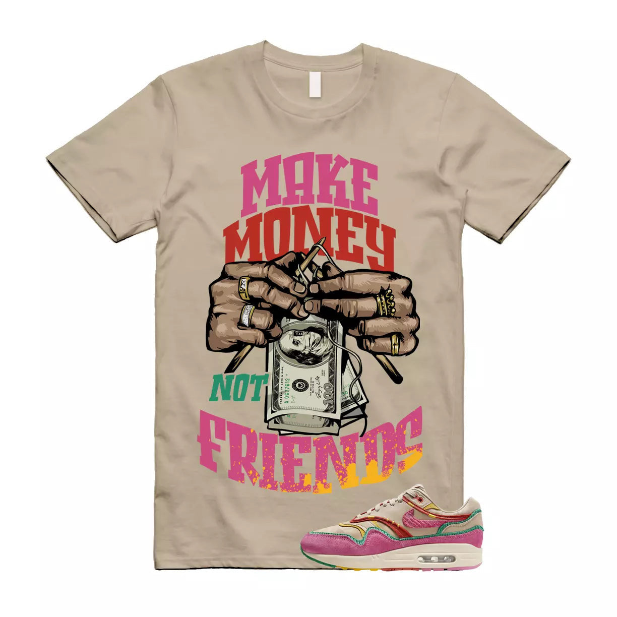 Air Max Familia 1 Hemp Pinksicle Sanddrift T Shirt Match MM T-Shirt, Sneaker Match Tee