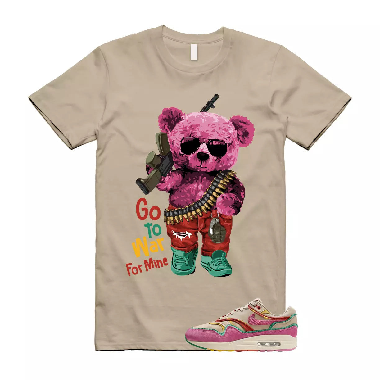 Air Max Familia 1 Hemp Pinksicle Sanddrift T Shirt Match WAR T-Shirt, Sneaker Match Tee