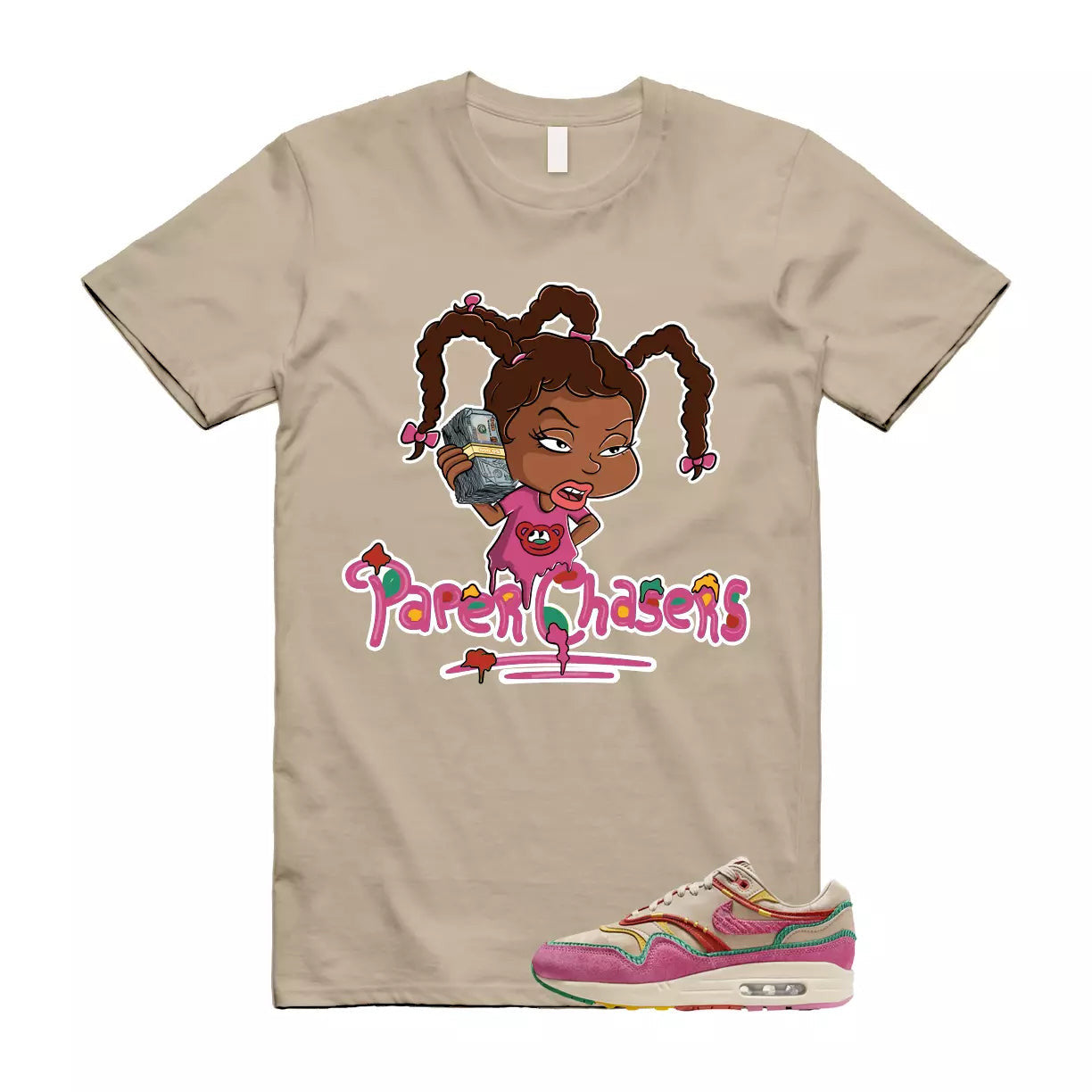 Air Max Familia 1 Hemp Pinksicle Sanddrift T Shirt Match PC T-Shirt, Sneaker Match Tee