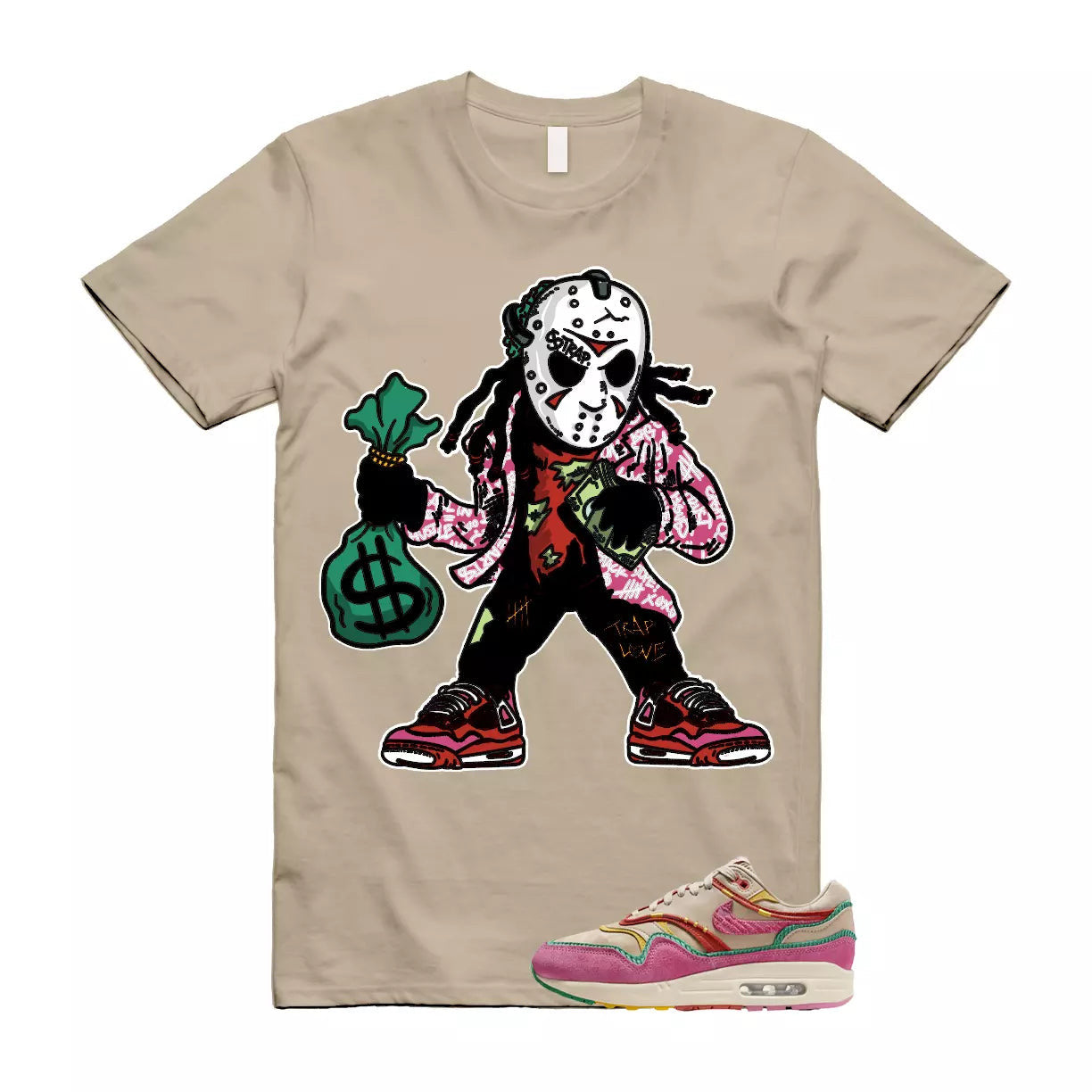 Air Max Familia 1 Hemp Pinksicle Sanddrift T Shirt Match JASON T-Shirt, Sneaker Match Tee