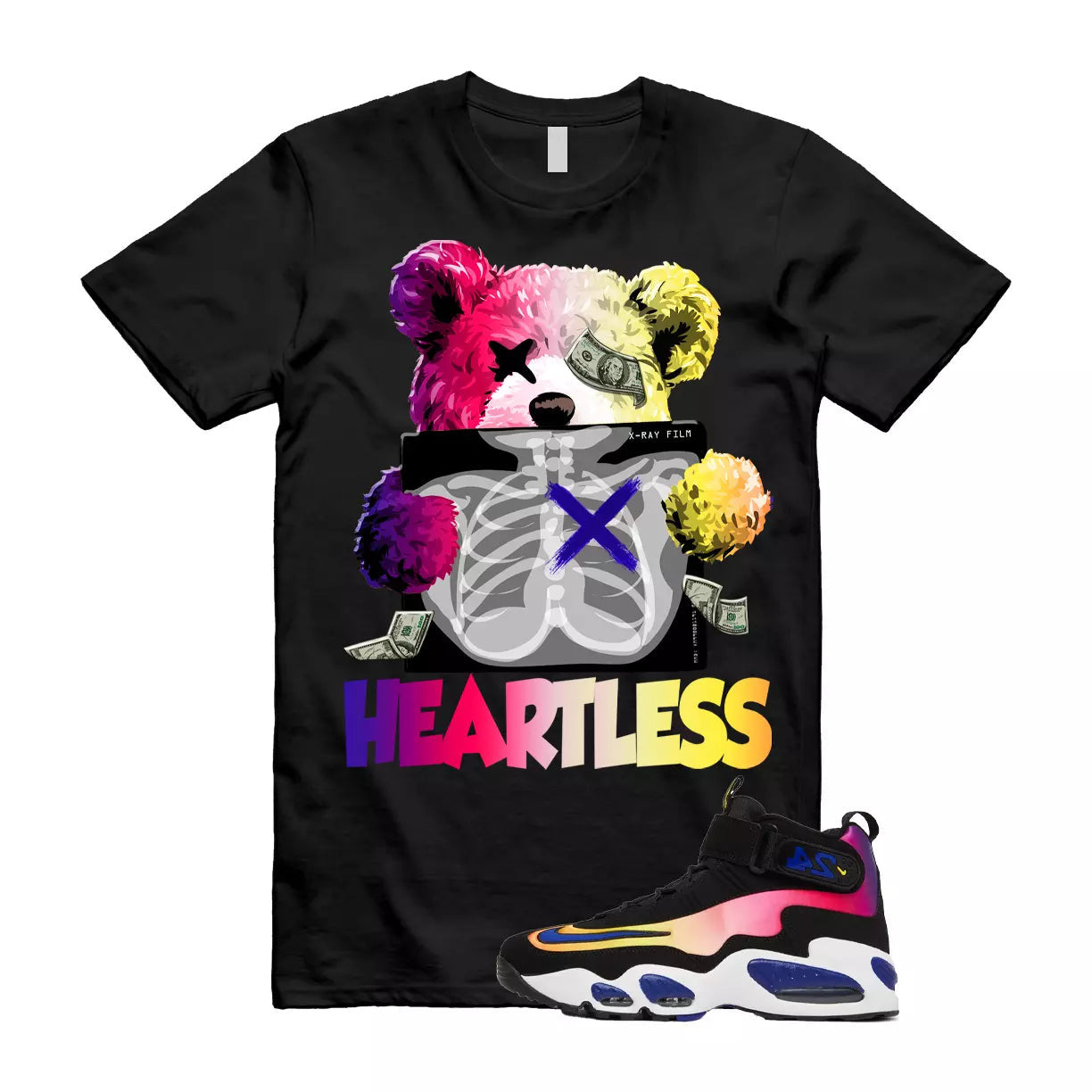 Air Griffey Max 1 Los Angeles Sunset 24 Purple Pink Blue T Shirt Match HEART T-Shirt, Sneaker Match Tee