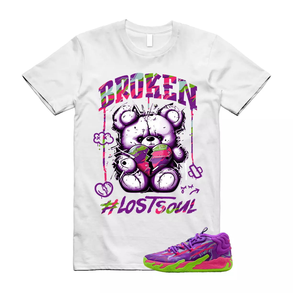 Puma Toxic LaMelo Ball Purple Glimmer Green Gecko 03 Slime T Shirt Match BRLS T-Shirt, Sneaker Match Tee