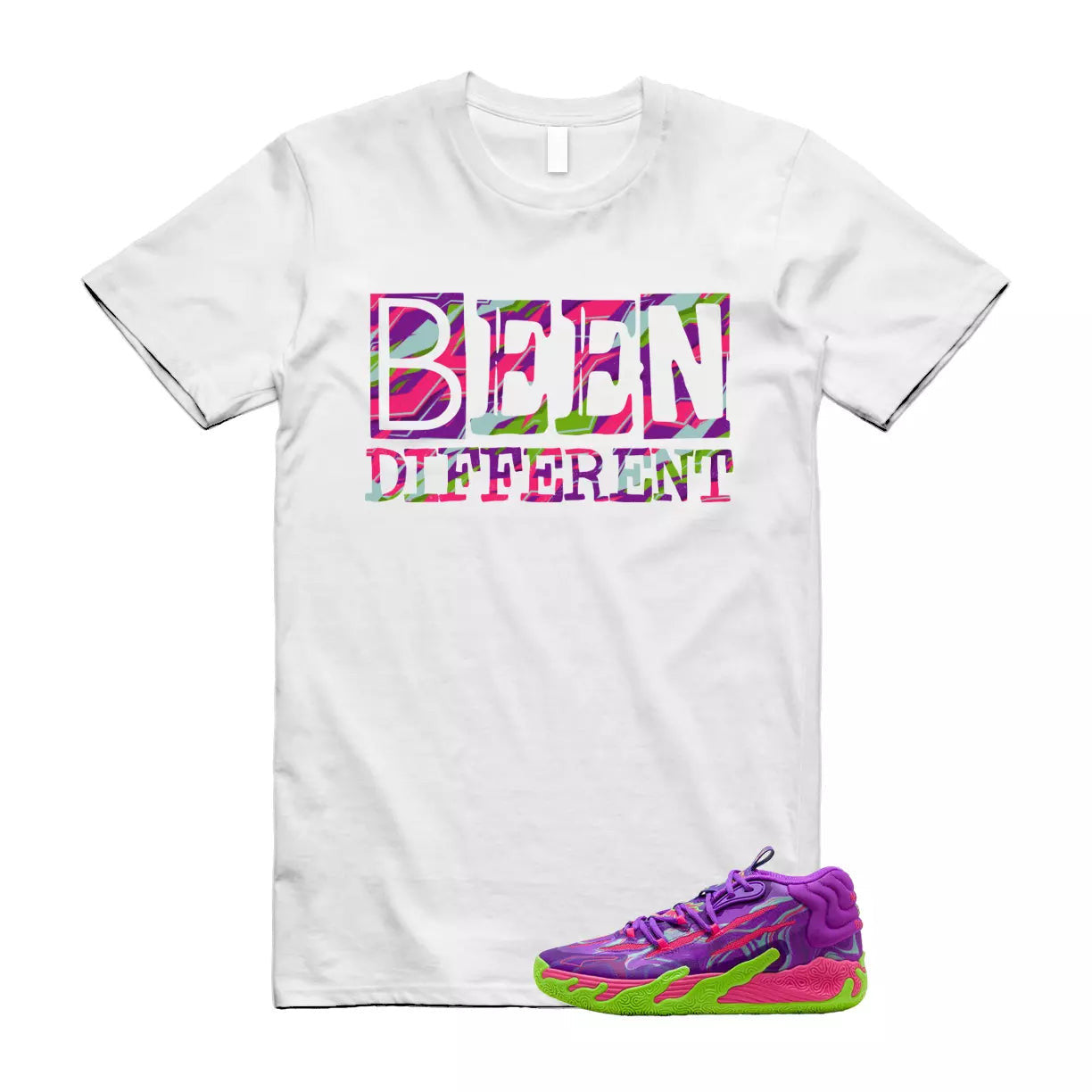 Puma Toxic LaMelo Ball Purple Glimmer Green Gecko 03 Slime T Shirt Match BEEN T-Shirt, Sneaker Match Tee