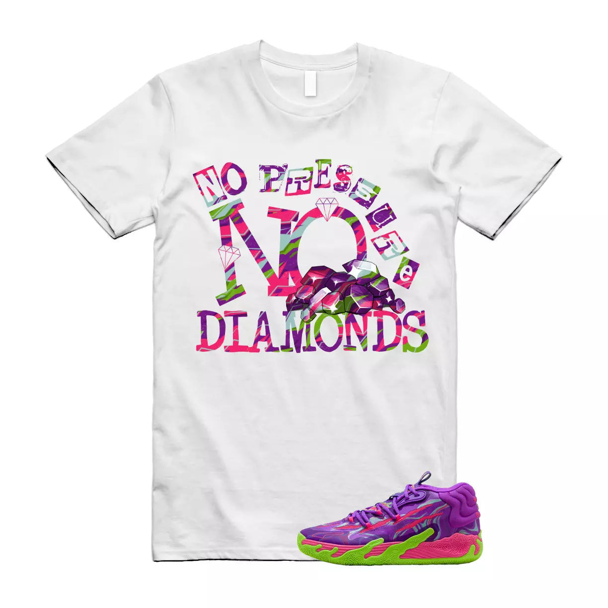 Puma Toxic LaMelo Ball Purple Glimmer Green Gecko 03 Slime T Shirt Match DIAMOND T-Shirt, Sneaker Match Tee