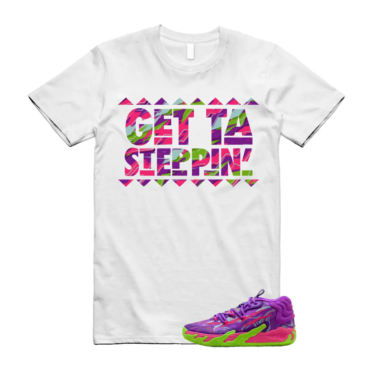Puma Toxic LaMelo Ball Purple Glimmer Green Gecko 03 Slime T Shirt Match GET T-Shirt, Sneaker Match Tee