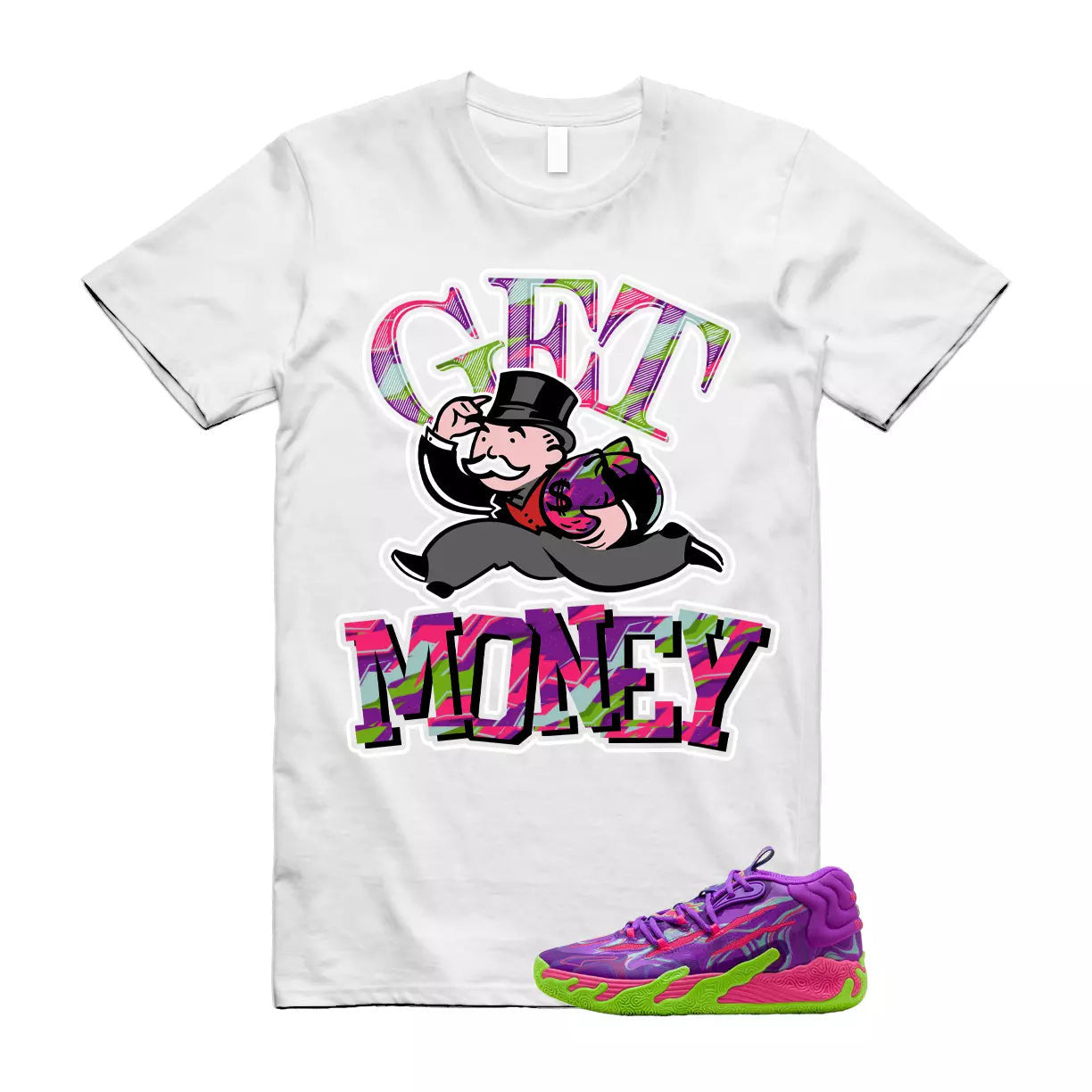 Puma Toxic LaMelo Ball Purple Glimmer Green Gecko 03 Slime T Shirt Match GM T-Shirt, Sneaker Match Tee