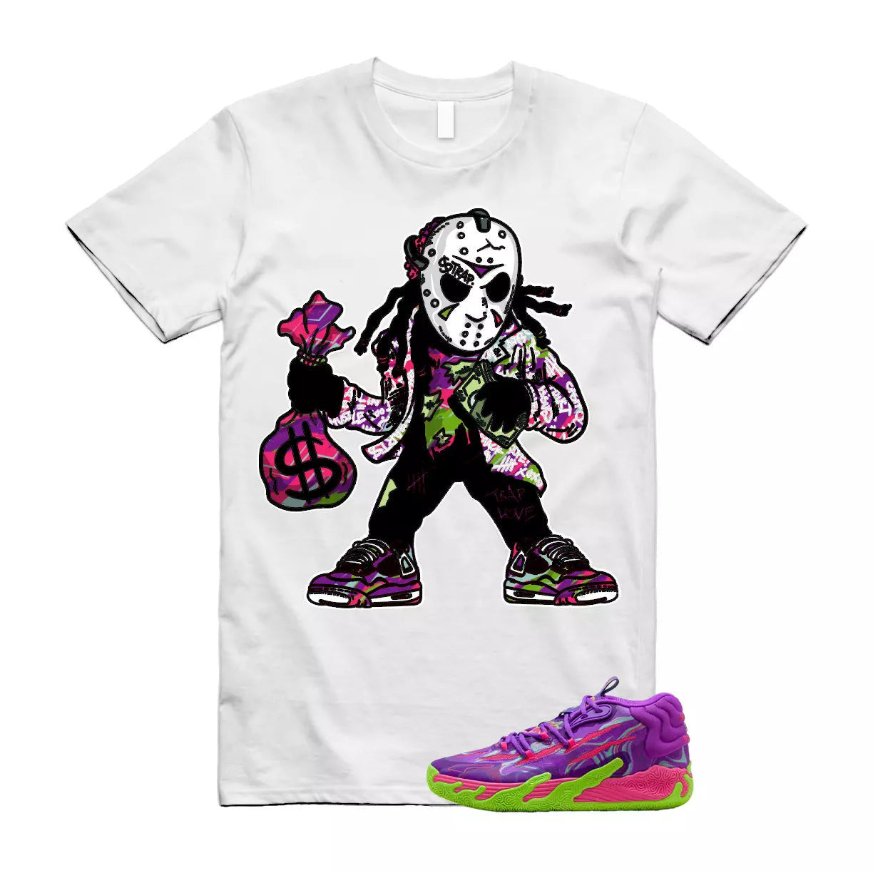 Puma Toxic LaMelo Ball Purple Glimmer Green Gecko 03 Slime T Shirt Match JASON T-Shirt, Sneaker Match Tee