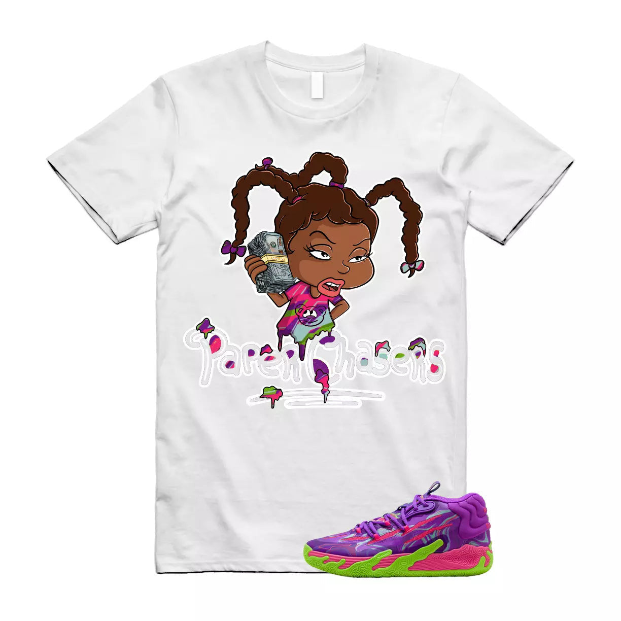 Puma Toxic LaMelo Ball Purple Glimmer Green Gecko 03 Slime T Shirt Match PC T-Shirt, Sneaker Match Tee