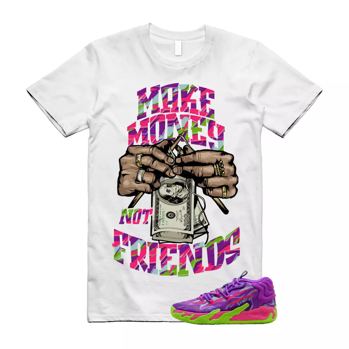 Puma Toxic LaMelo Ball Purple Glimmer Green Gecko 03 Slime T Shirt Match MM T-Shirt, Sneaker Match Tee