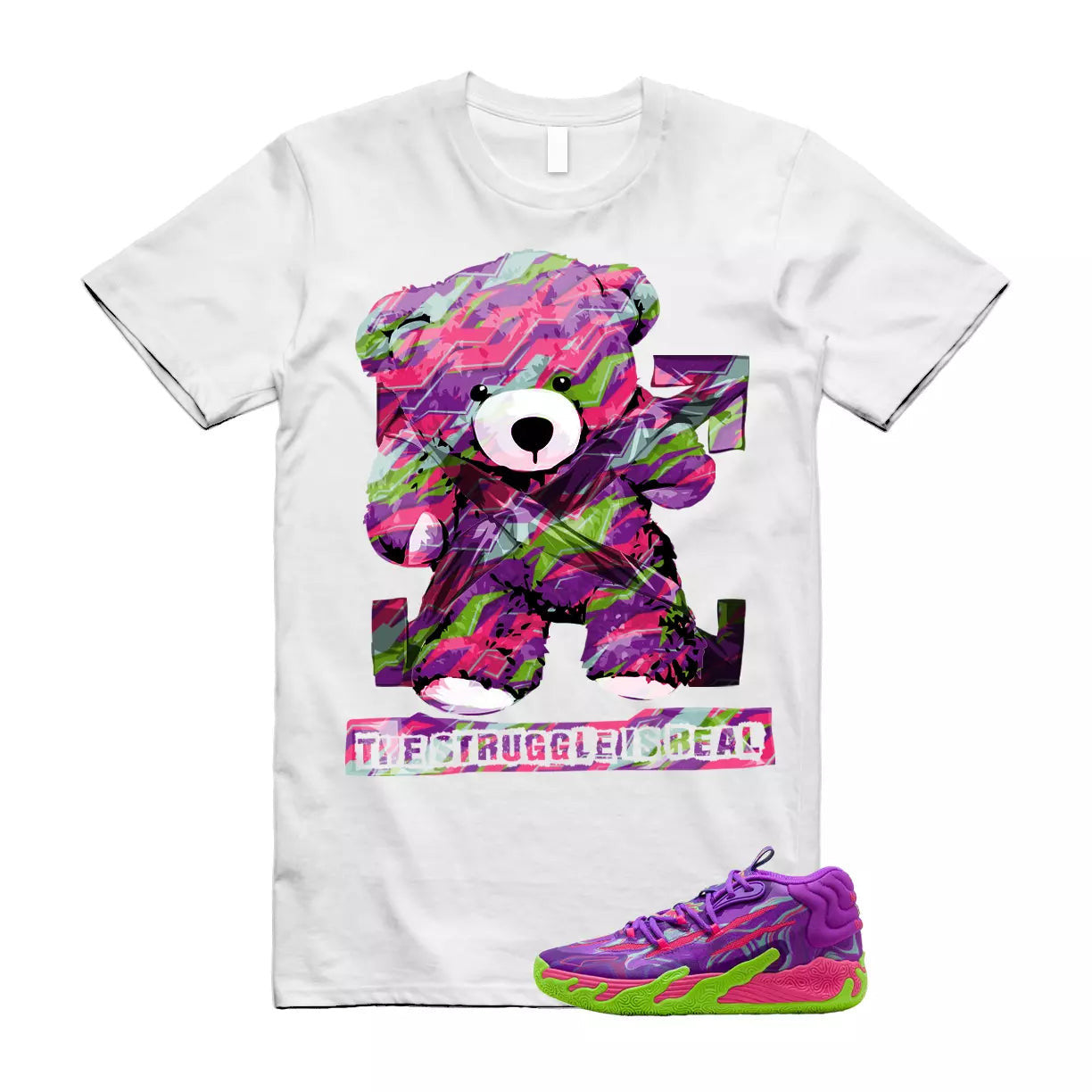 Puma Toxic LaMelo Ball Purple Glimmer Green Gecko 03 Slime T Shirt Match STRUG T-Shirt, Sneaker Match Tee
