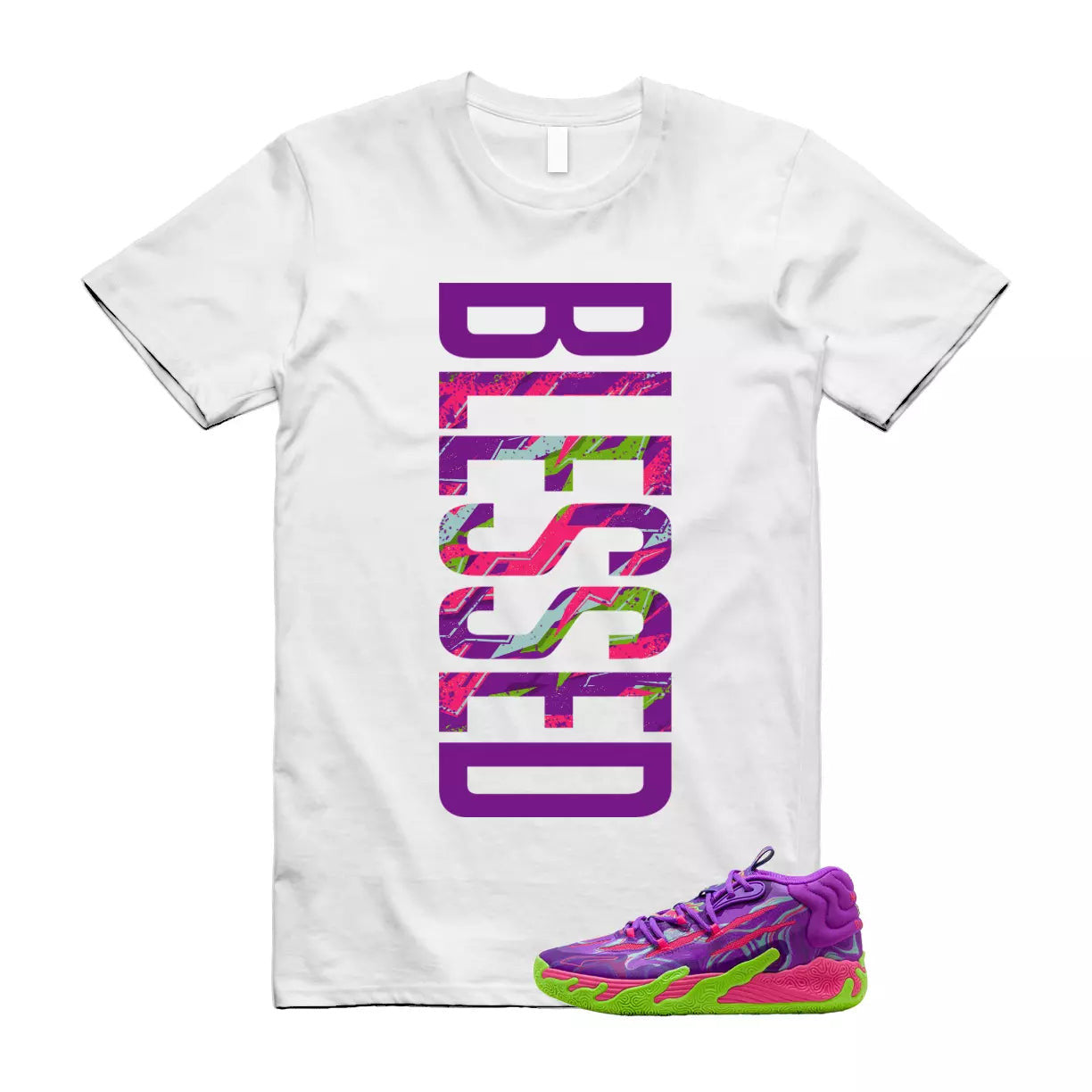 Puma Toxic LaMelo Ball Purple Glimmer Green Gecko 03 Slime T Shirt Match VERTBLS T-Shirt, Sneaker Match Tee