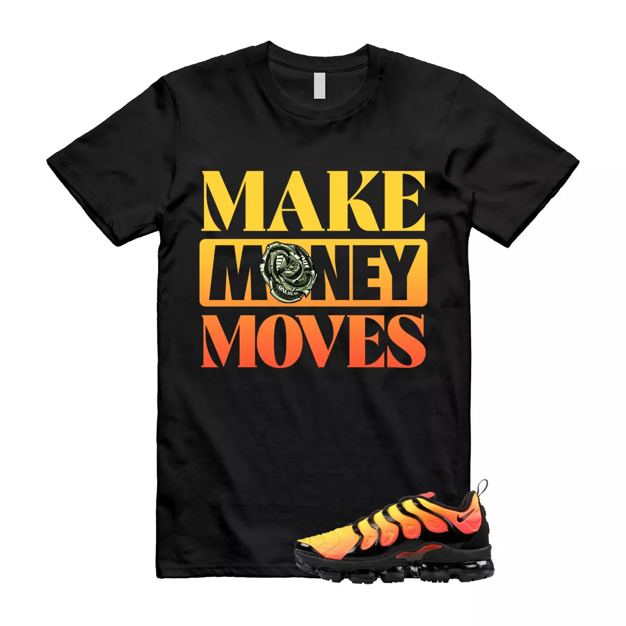 VaporMax Crimson Total Orange Plus Black T Shirt Match MOVES T-Shirt, Sneaker Match Tee