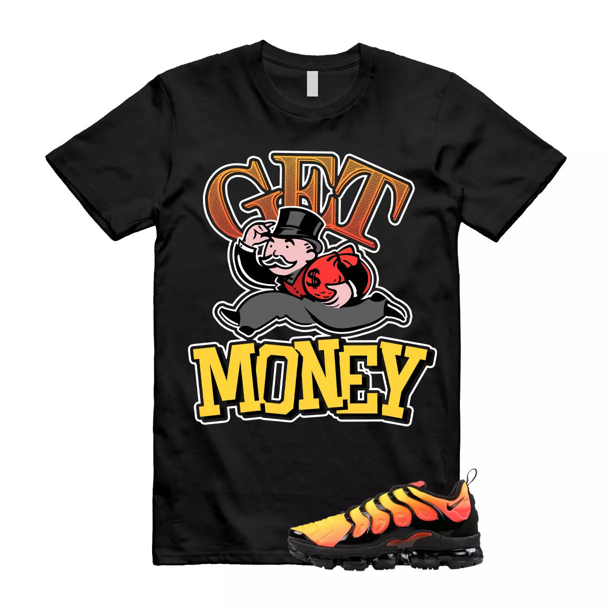 Air VaporMax Plus Crimson Total Orange Black Shirt To Match GM T-Shirt 924453-006, Match Sneaker Tee