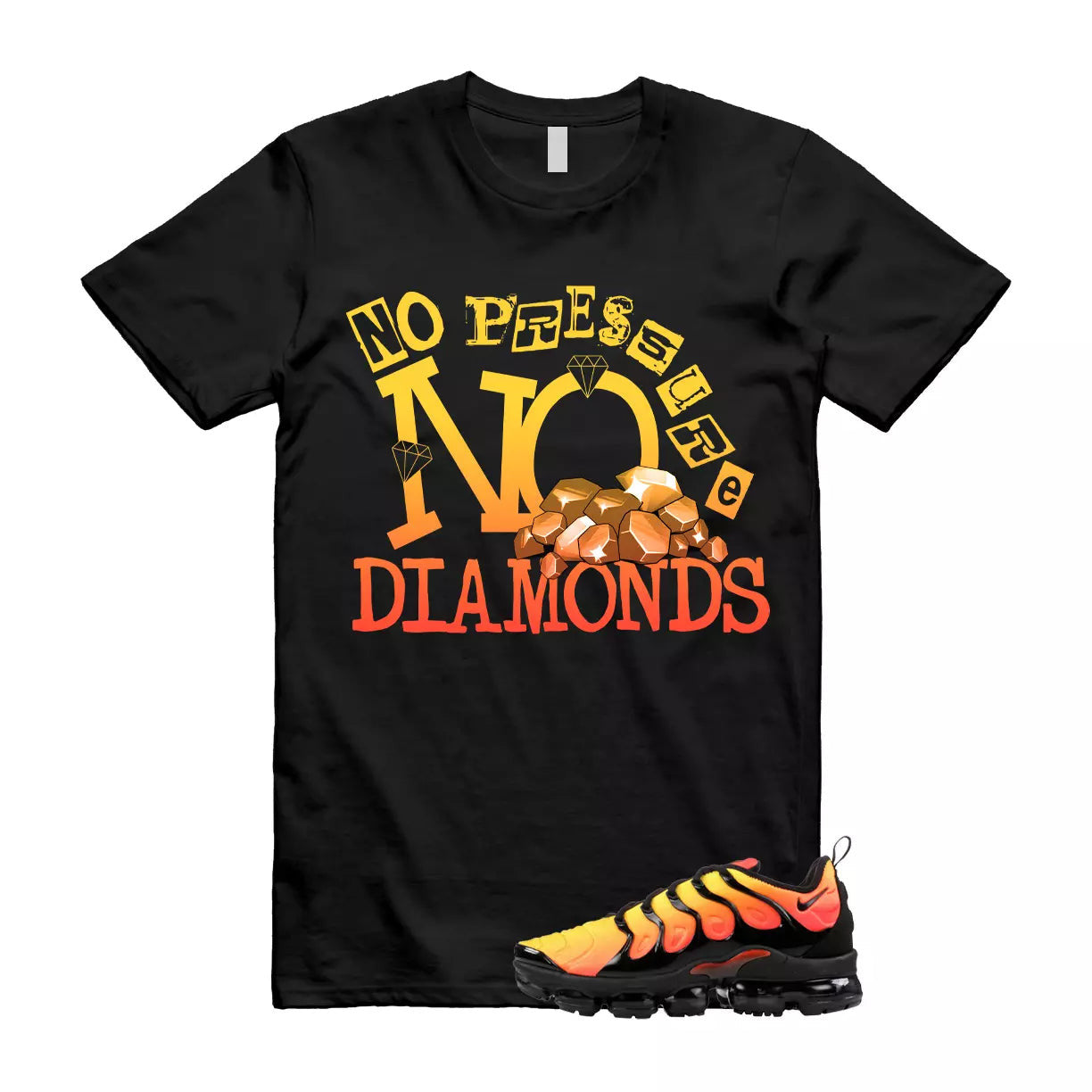 VaporMax Crimson Total Orange Plus Black T Shirt Match DIAMOND T-Shirt, Sneaker Match Tee