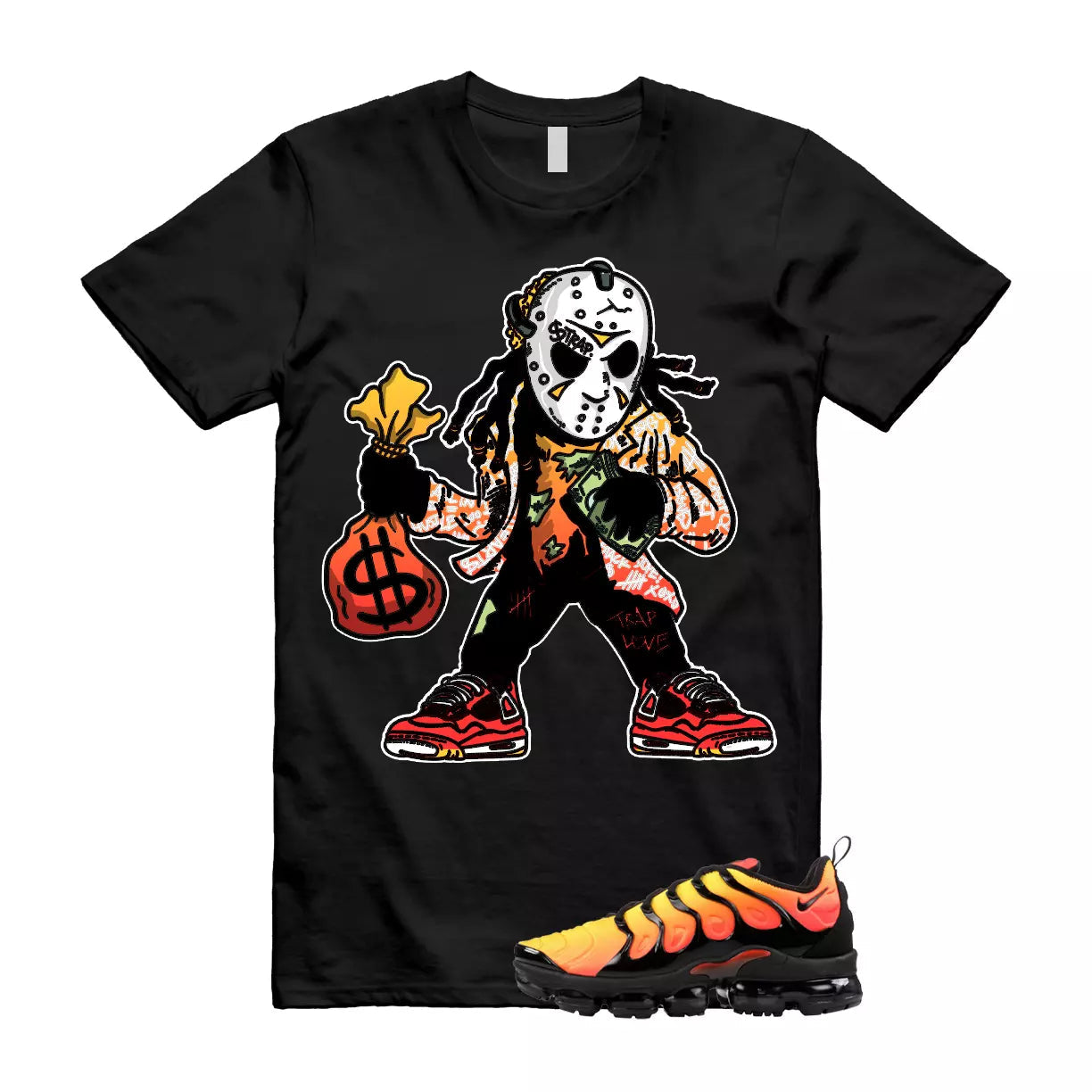 VaporMax Crimson Total Orange Plus Black T Shirt Match JASON T-Shirt, Sneaker Match Tee