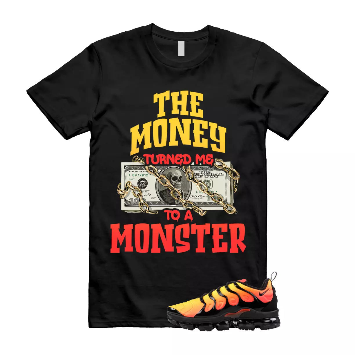 VaporMax Crimson Total Orange Plus Black T Shirt Match MONSTER T-Shirt, Sneaker Match Tee
