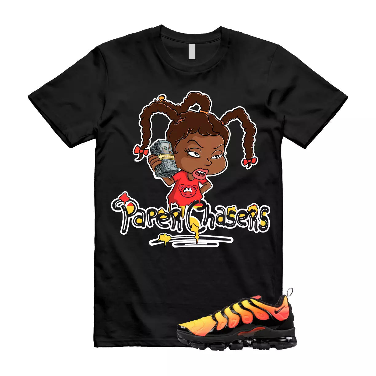 VaporMax Crimson Total Orange Plus Black T Shirt Match PC T-Shirt, Sneaker Match Tee