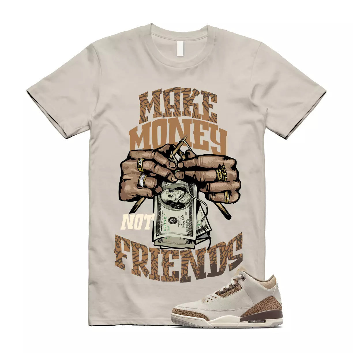 Palomino 3 Light Orewood Brown Metallic Gold British Tan T Shirt Match MM T-Shirt, Sneaker Match Tee