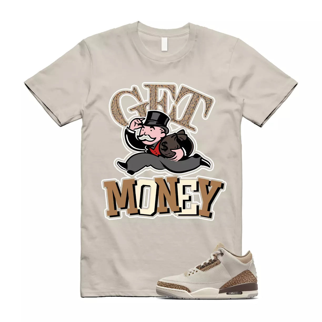 Palomino 3 Light Orewood Brown Metallic Gold British Tan T Shirt Match GM T-Shirt, Sneaker Match Tee