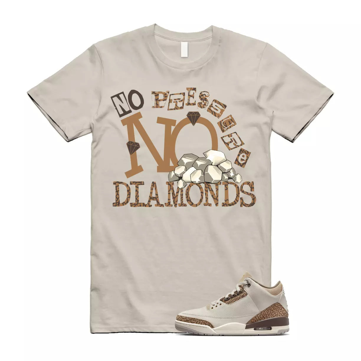 Palomino 3 Light Orewood Brown Metallic Gold British Tan T Shirt Match DIAMOND T-Shirt, Sneaker Match Tee