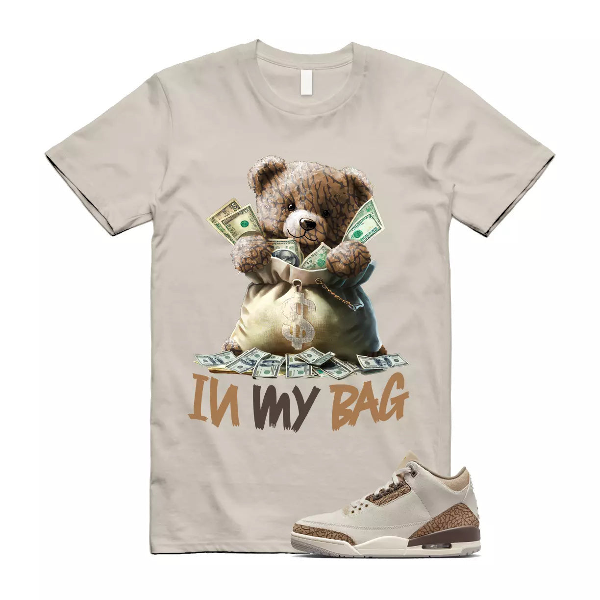 Palomino 3 Light Orewood Brown Metallic Gold British Tan T Shirt Match BAG T-Shirt, Sneaker Match Tee