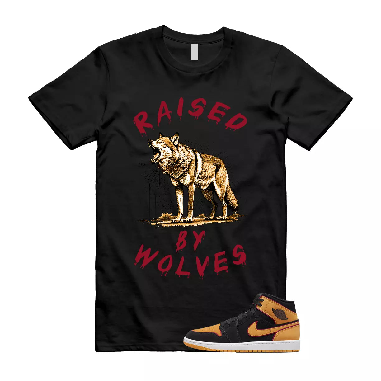 Vivid Orange Fat Tongue Black Cardinal Red 1 Mid T Shirt Match RBW T-Shirt, Sneaker Match Tee