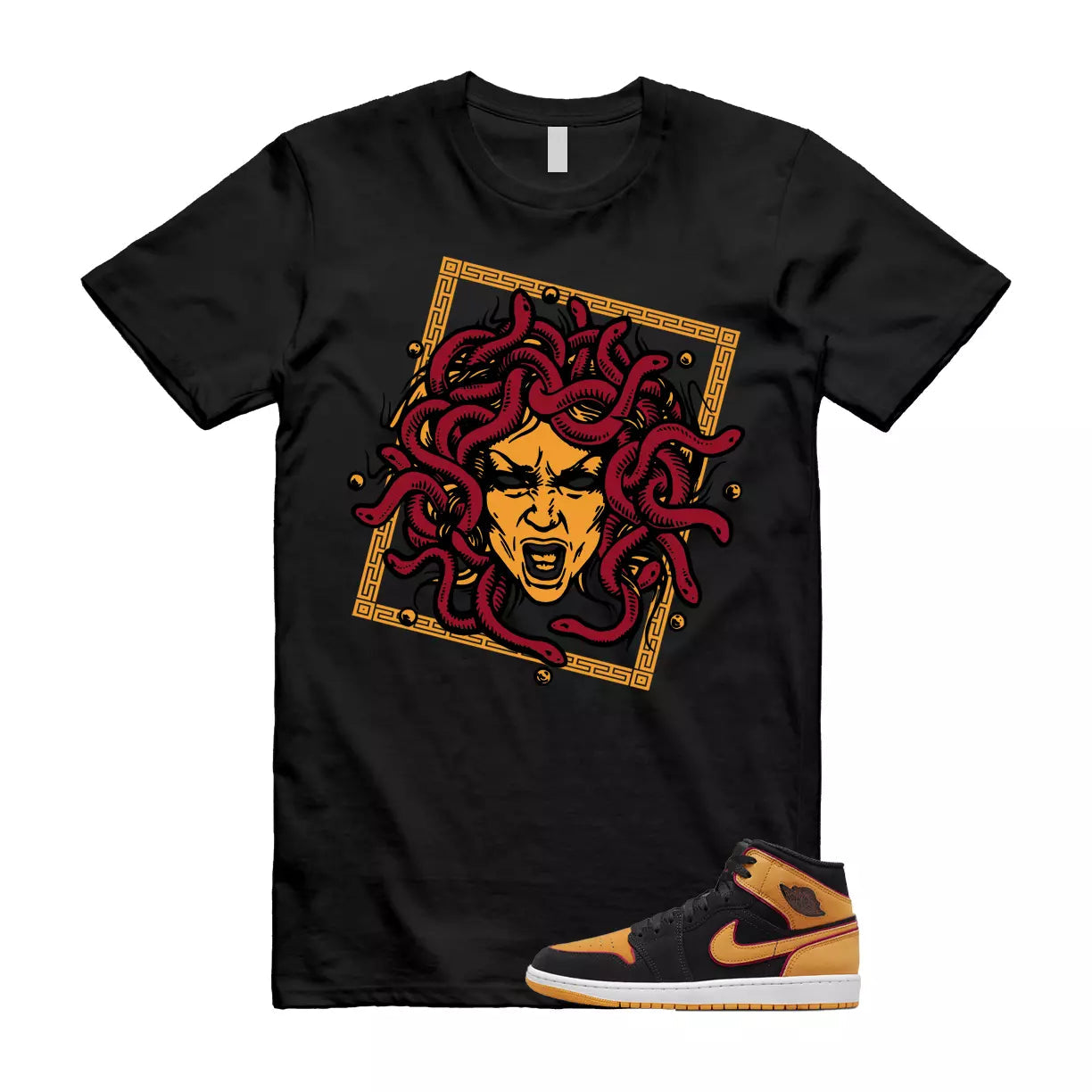 Vivid Orange Fat Tongue Black Cardinal Red 1 Mid T Shirt Match SHM T-Shirt, Sneaker Match Tee