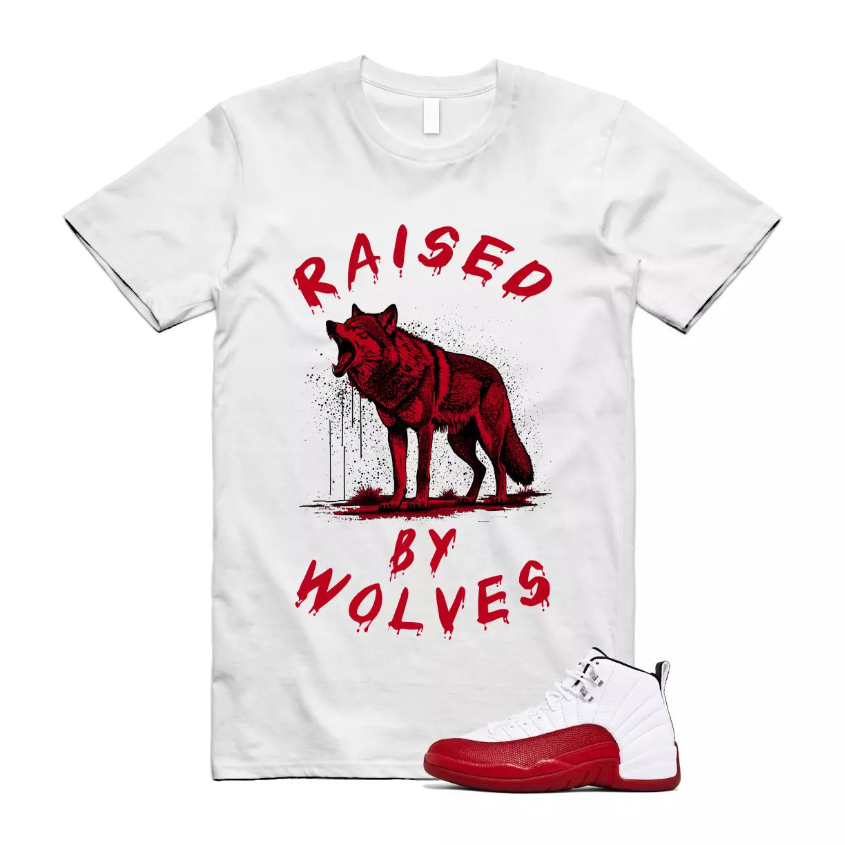 Cherry 12 Varsity Red White T Shirt Match RBW T-Shirt, Sneaker Match Tee
