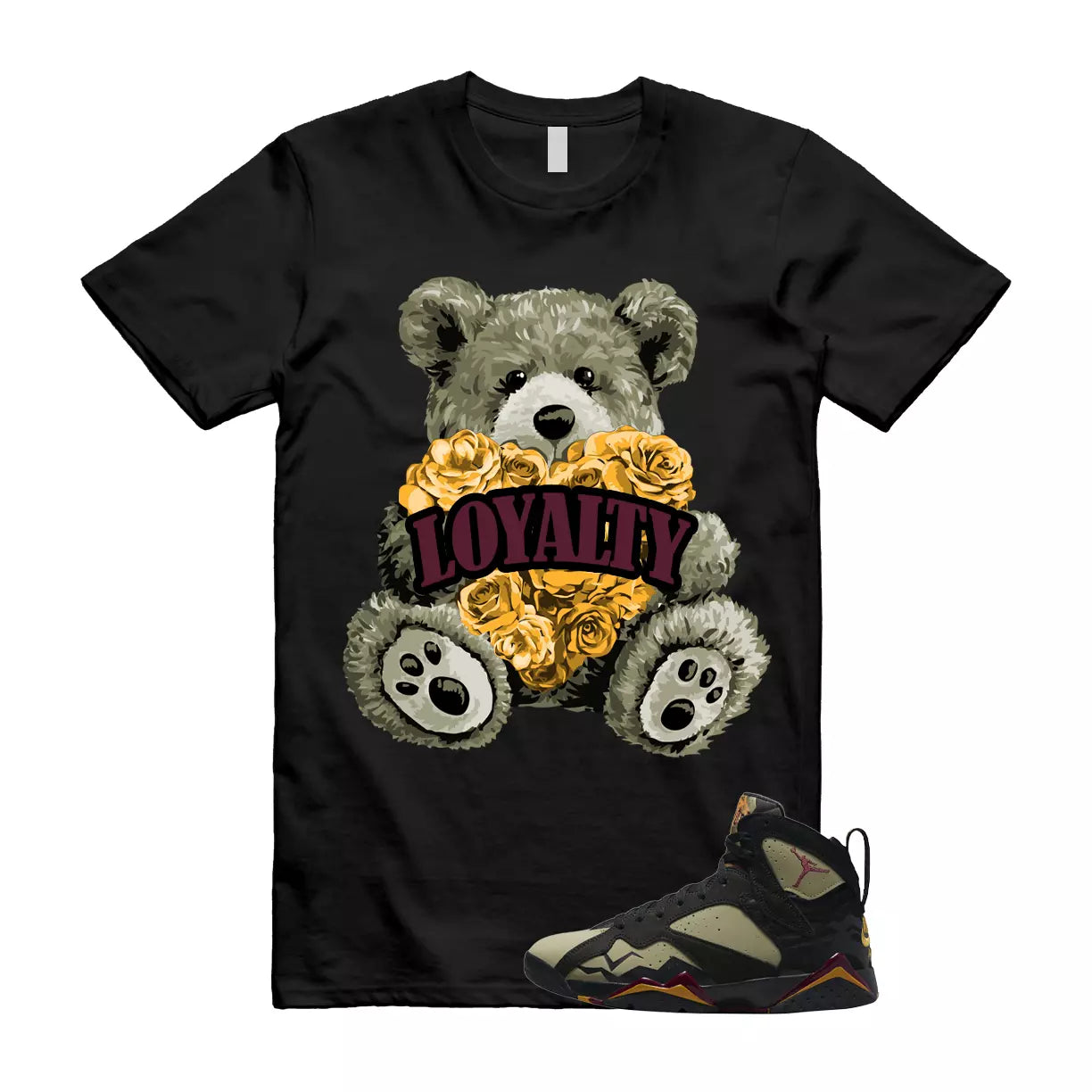 LYLTY Shirt to match Air Jordan 7 Olive Black Cherrywood Red Chutney OG Bordeaux T-Shirt, Sneaker Match Tee