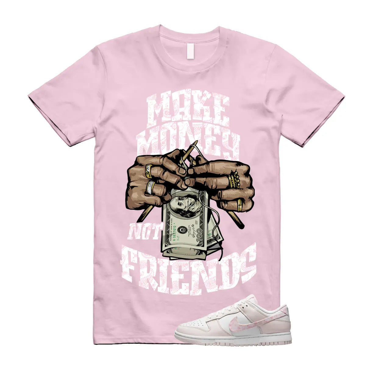 MM T Shirt to match N Dunk Low WMNS Pink Paisley Essential Pack White Pearl T-Shirt, Sneaker Match Tee
