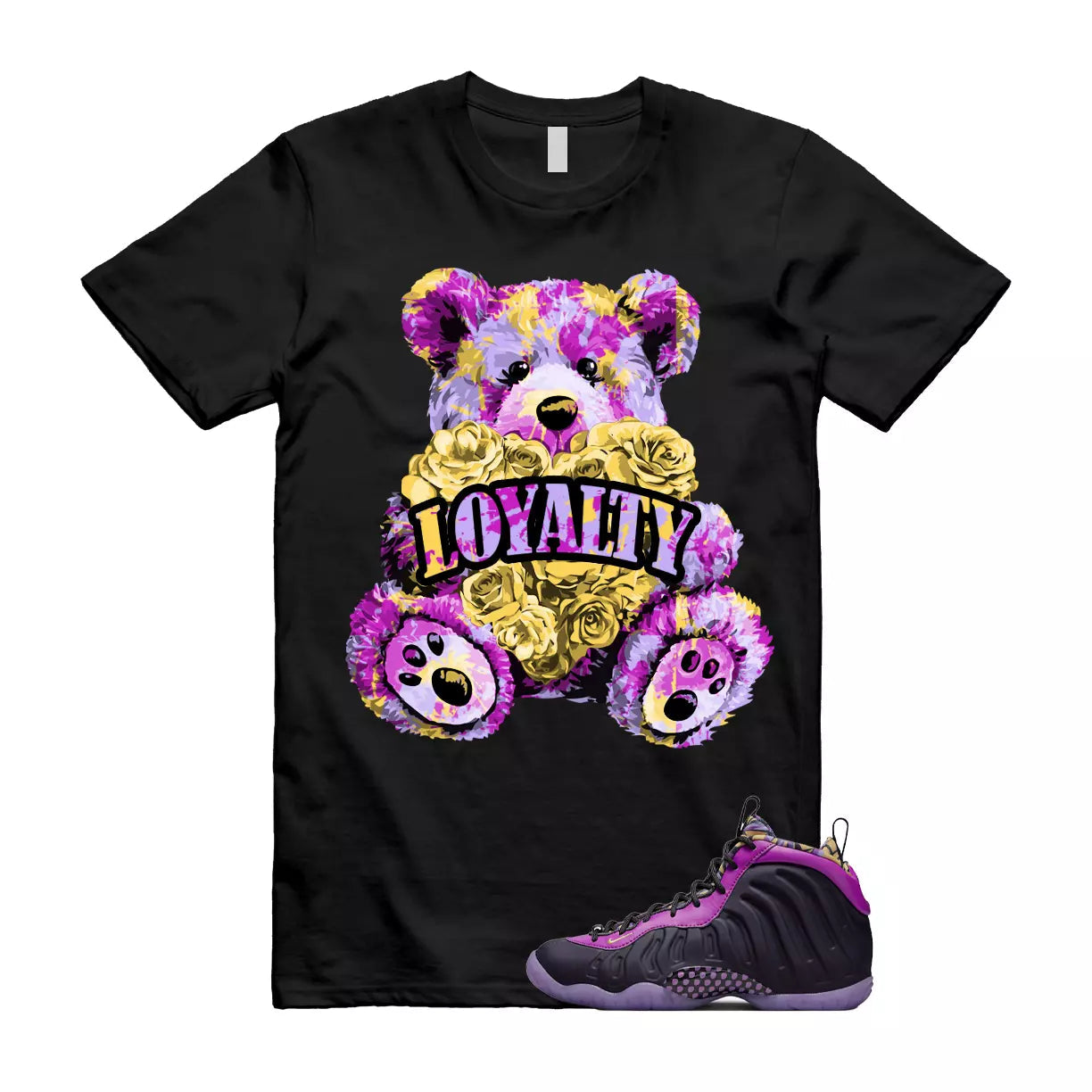 LYLTY Shirt to match Little Posite One Cave Purple Saturn Gold Vivid Black Foam T-Shirt, Sneaker Match Tee