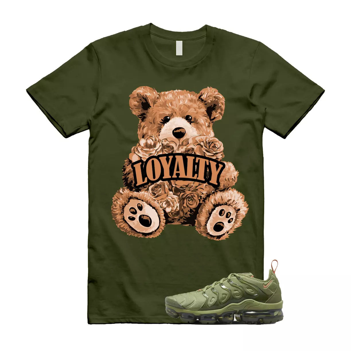 LYLTY T Shirt to match N Air VaporMax Plus Alligator WMNS Olive Orange Trance T-Shirt, Sneaker Match Tee