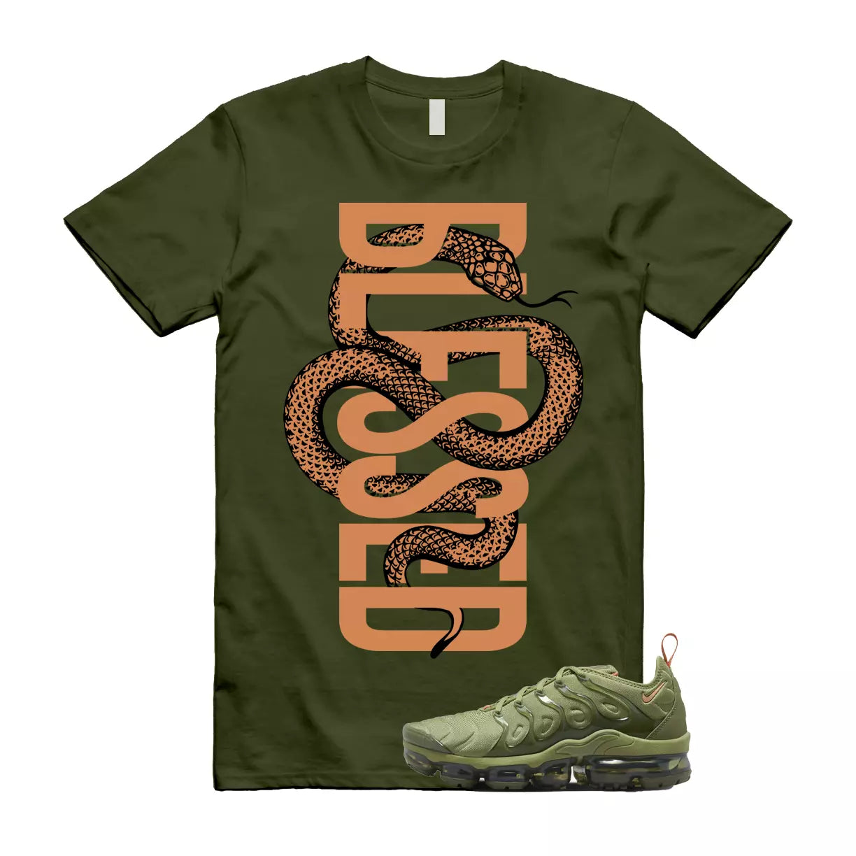SNAKEB T Shirt to match N Air VaporMax Plus Alligator WMNS Olive Orange Trance T-Shirt, Sneaker Match Tee