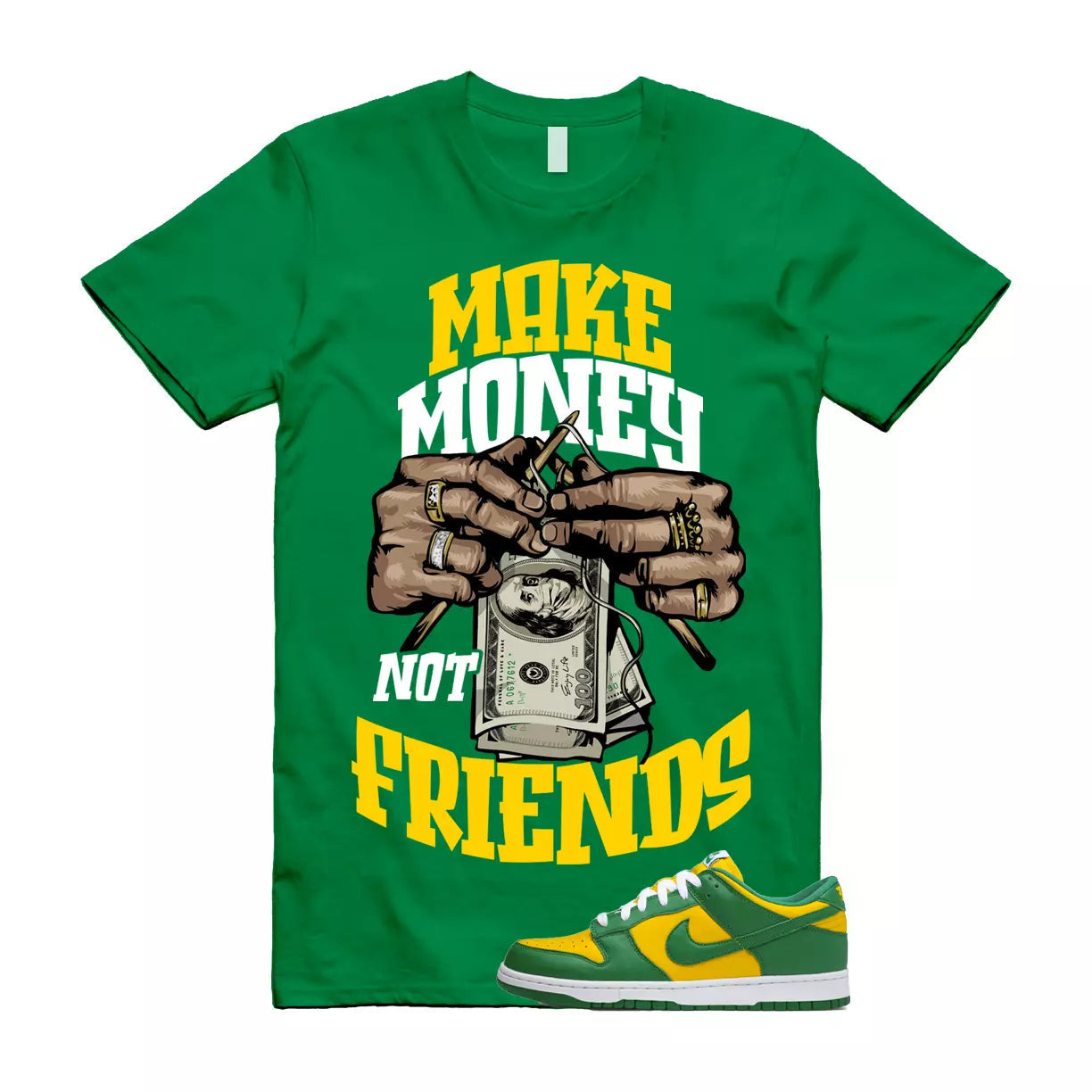 MM T Shirt to match N Dunk Low Brazil Varsity Maize Pine Green White SP OG T-Shirt, Sneaker Match Tee