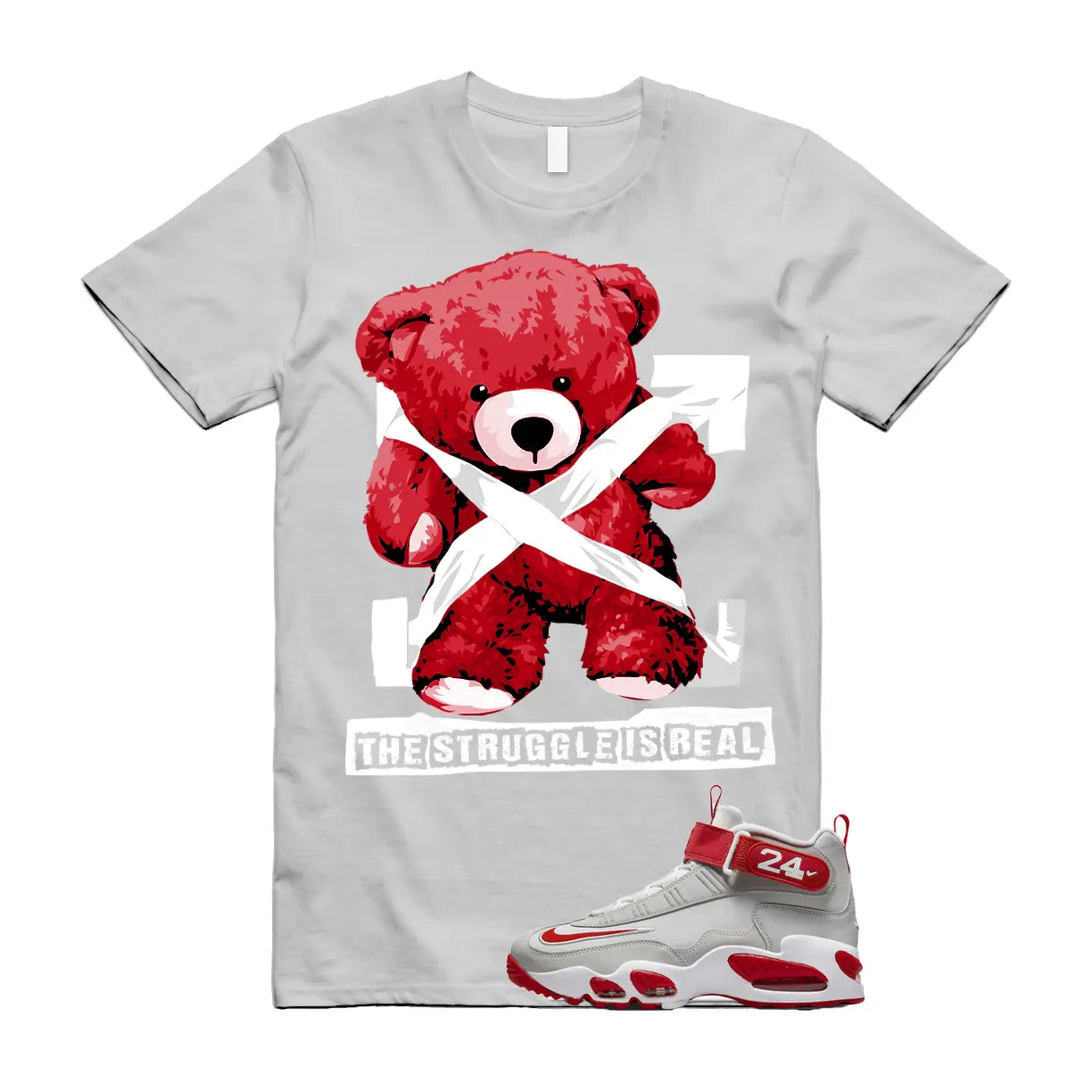 The Struggle is Real T-Shirt to match N Air Griffey Max1 Cincinnati Reds Pure Platinum University T-Shirt, Sneaker Match Tee