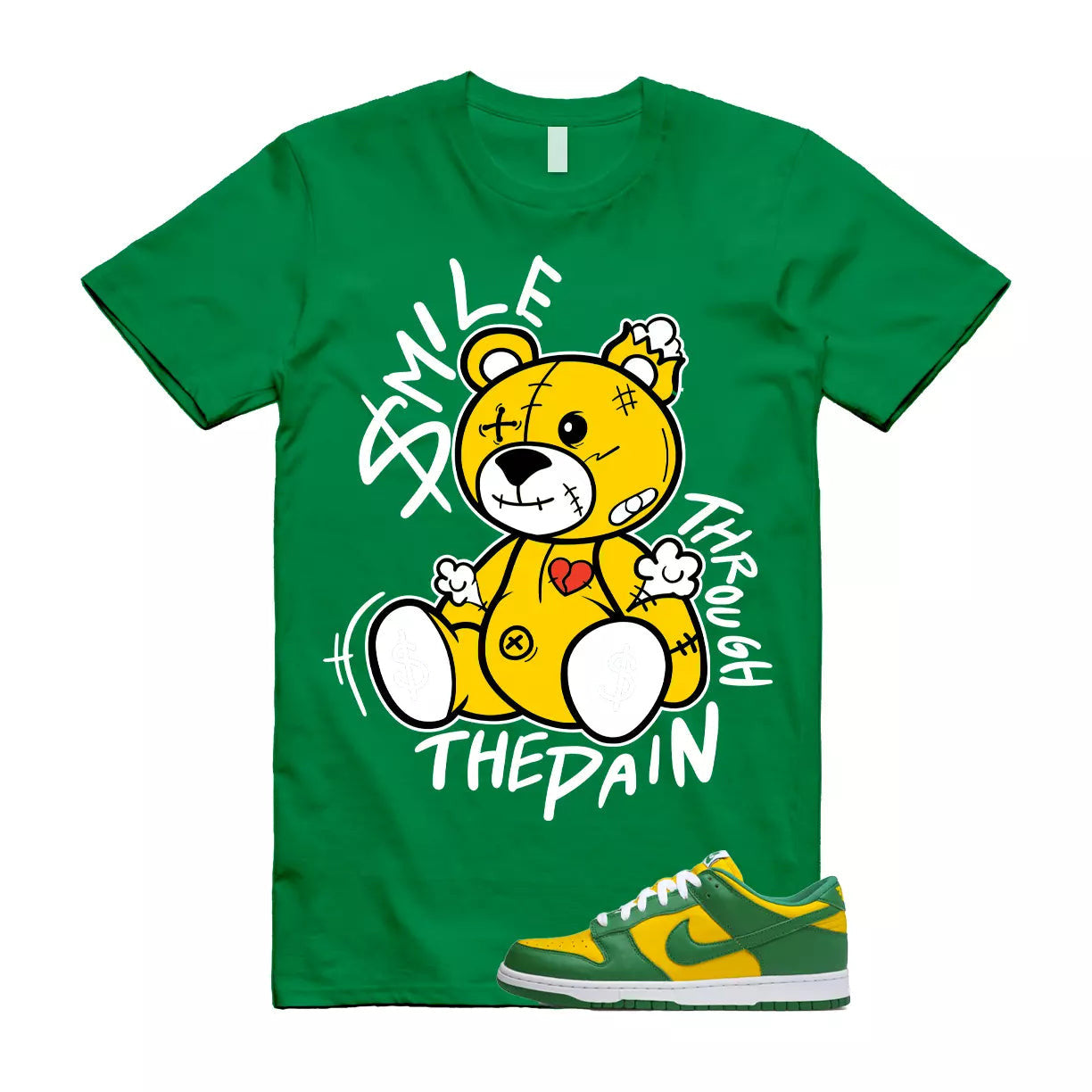 SM2 T Shirt to match N Dunk Low Brazil Varsity Maize Pine Green White SP OG T-Shirt, Sneaker Match Tee