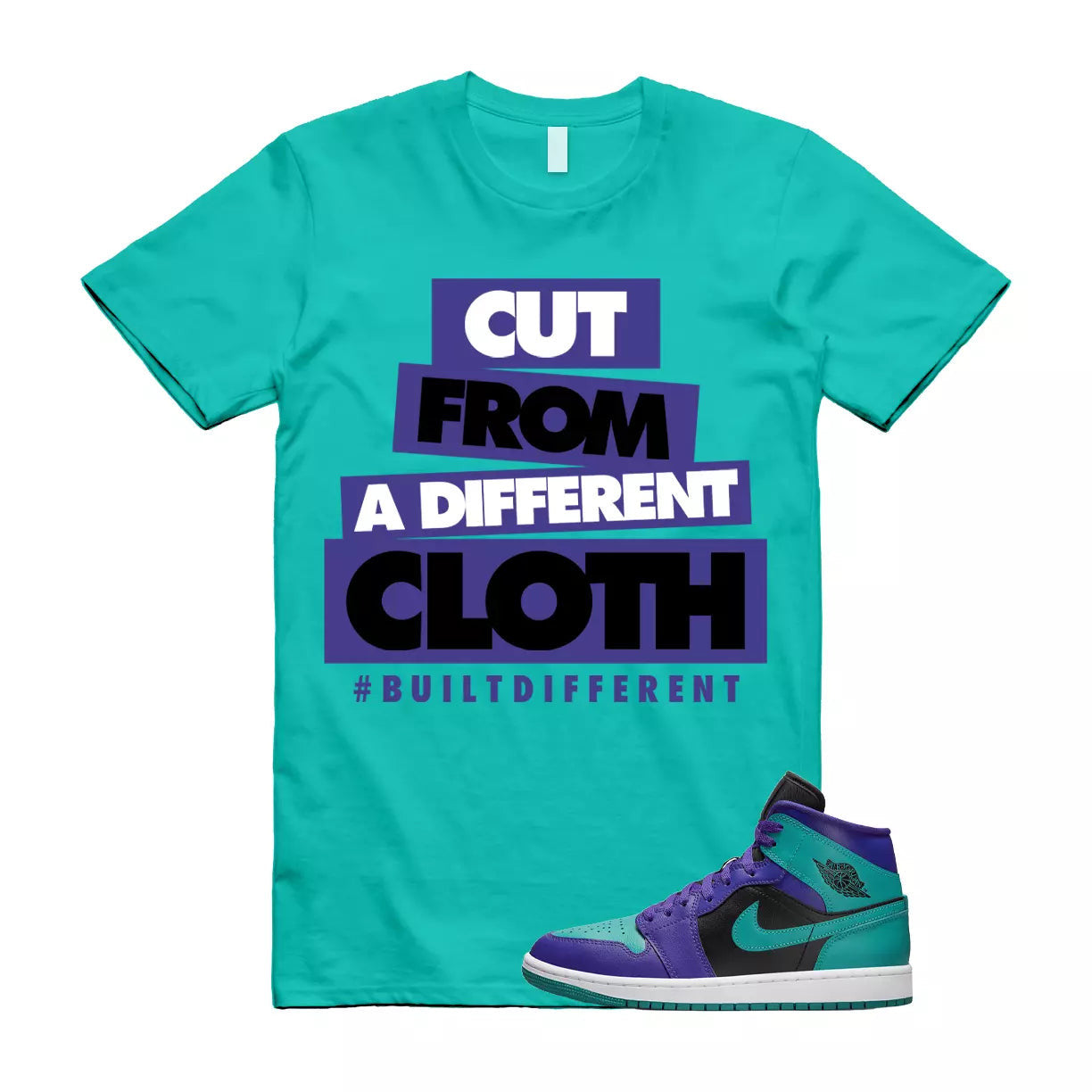 CLOTH Shirt to match Jordan 1 Dark Concord New Emerald Teal Purple Grape Witness T-Shirt, Sneaker Match Tee