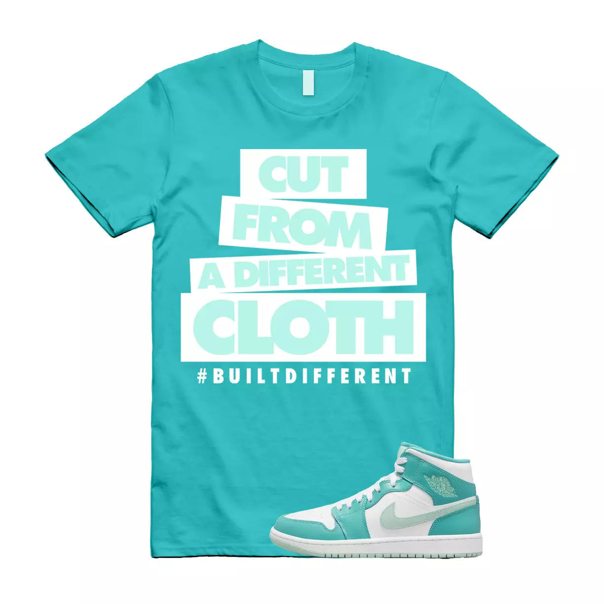 CLOTH Shirt to match Jordan 1 Marine Green Washed Teal Mint Foam Tropical Twist T-Shirt, Sneaker Match Tee