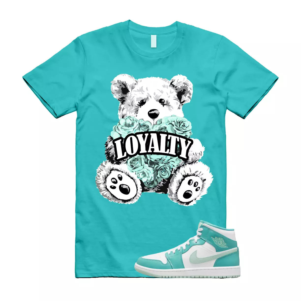 LYLTY Shirt to match Jordan 1 Marine Green Washed Teal Mint Foam Tropical Twist T-Shirt, Sneaker Match Tee
