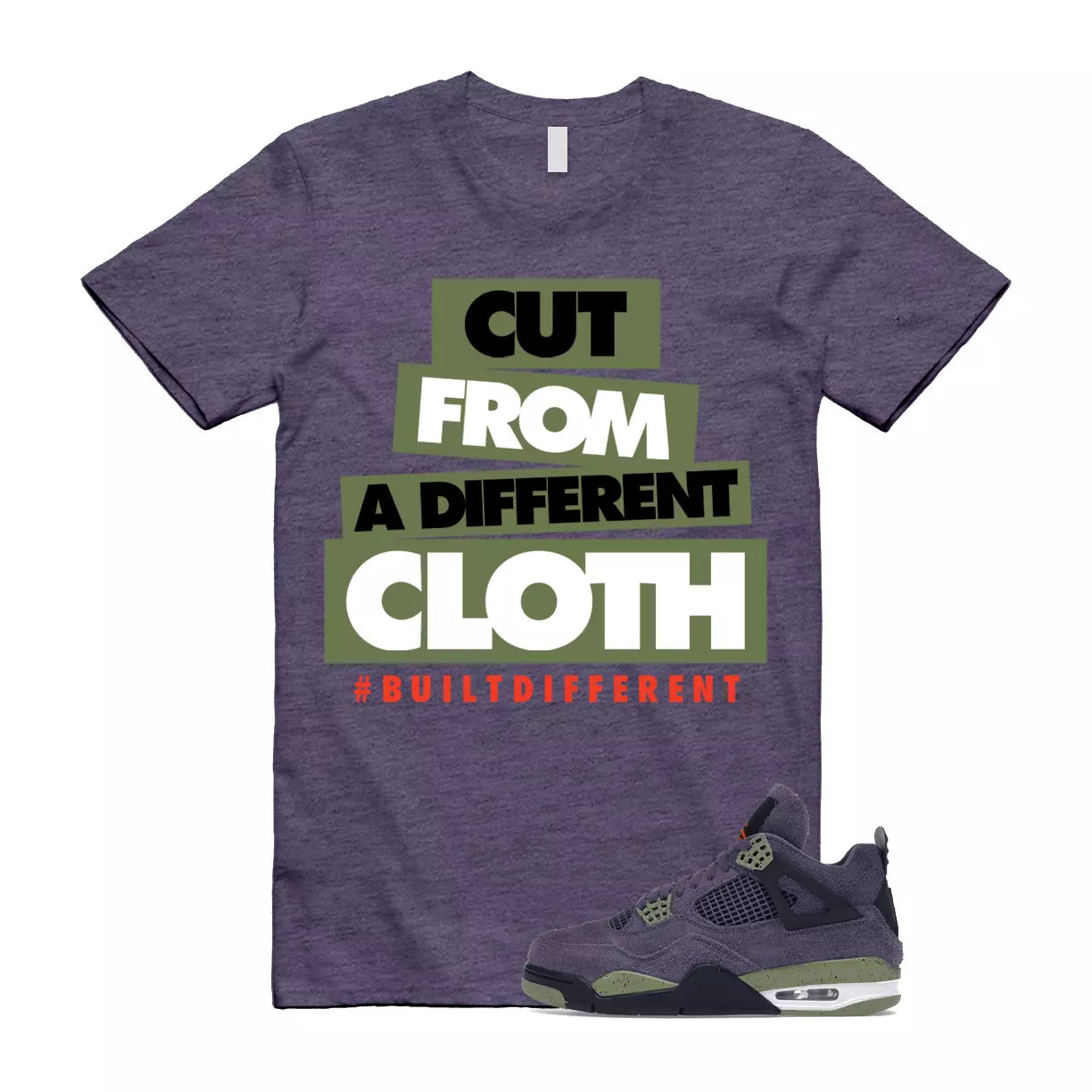 CLOTH T Shirt to match Jordan 4 Canyon Purple Anthracite Alligator Skunk Orange T-Shirt, Sneaker Match Tee