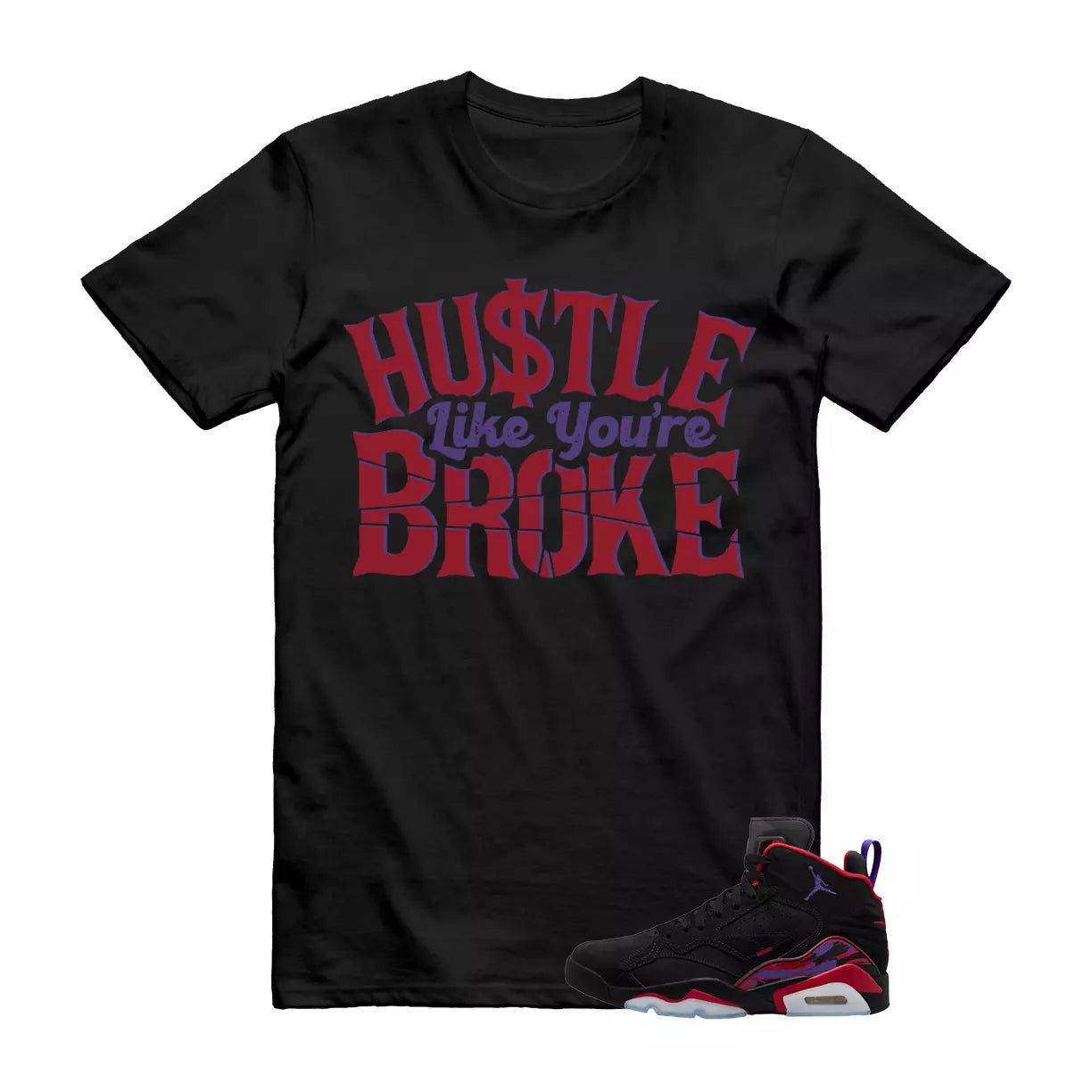 BROKE T Shirt to match Jordan MVP Raptors Black Dark Concord Uni Red Anthracite T-Shirt, Sneaker Match Tee