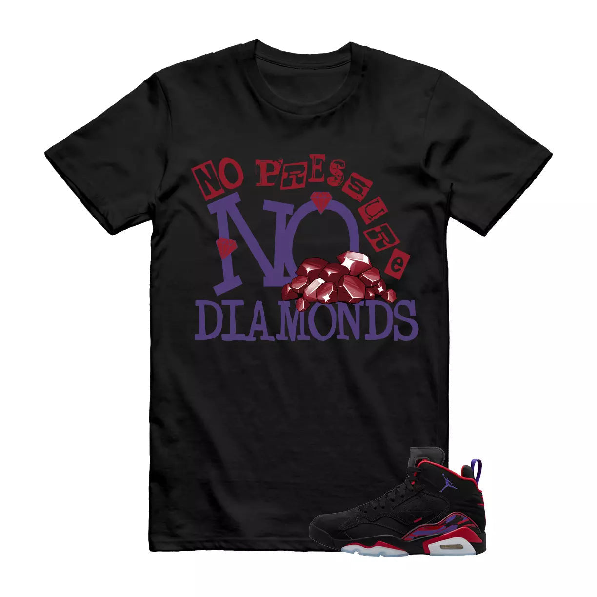 DIAMOND Shirt to match Jordan MVP Raptors Black Dark Concord Uni Red Anthracite T-Shirt, Sneaker Match Tee