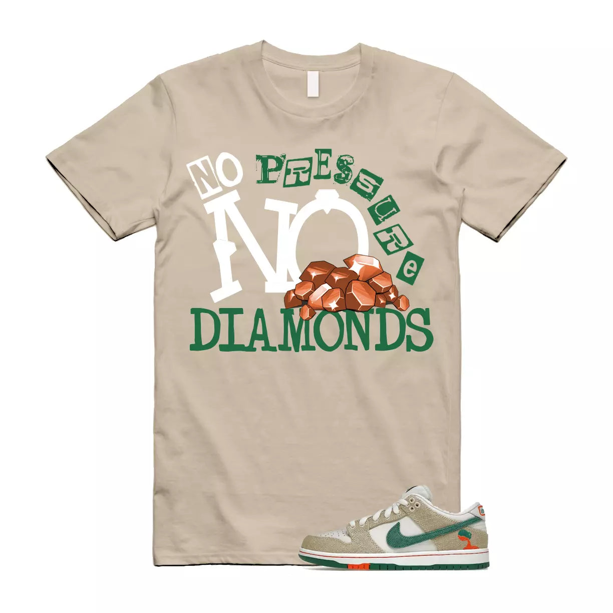 DIAMOND Shirt to match Jarritos X N SB Dunk Low Phantom Safety Orange Malachite T-Shirt, Sneaker Match Tee